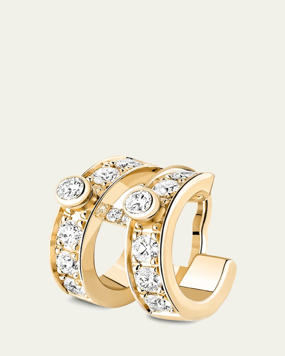 18K Eternity Tuxedo Ear Clip, Single